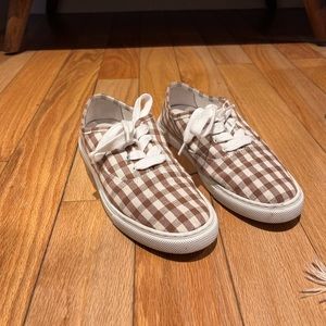 Loeffler Randall Brown Gingham Sneakers Size 6